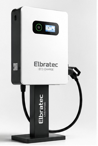 Carregador AC em pedestal com display